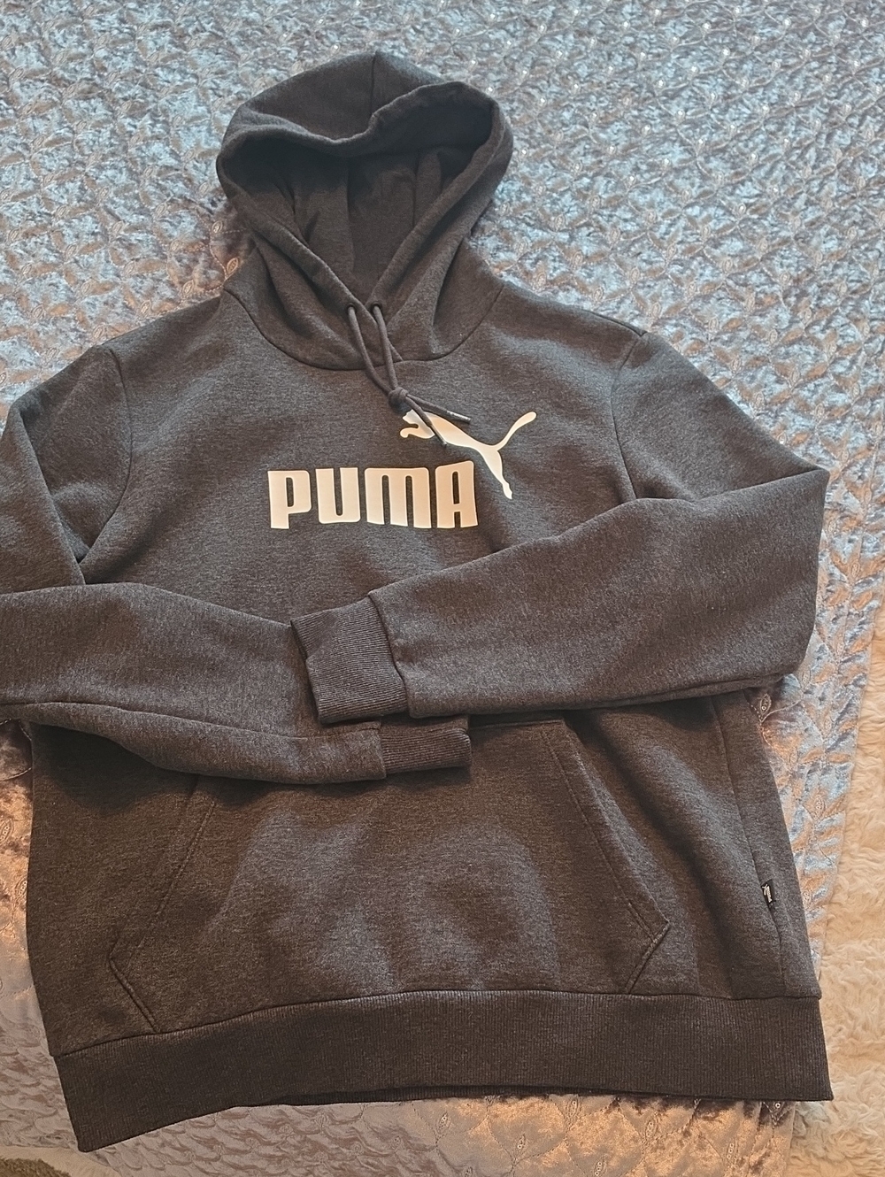 Puma Charcoal Hooded Sweatshirt with White Logo